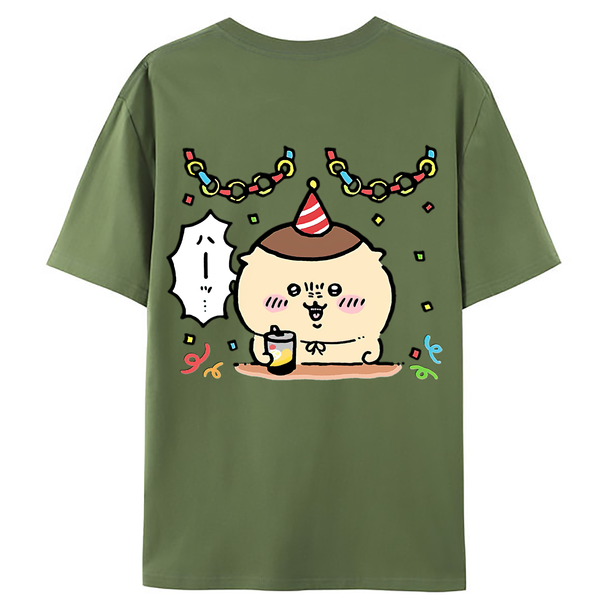 （画像用） ちいかわ くりまんじゅう Chii-kawa kuri manjū 綿100％ メンズ半袖Tシャツ（バックプリント） 通気性